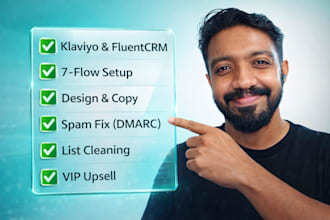 setup high converting email automation flows in klaviyo or fluentcrm