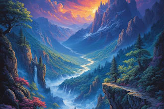 a fantasy landscape design illustrations