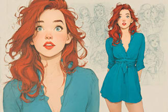 draw a gorgeous disney style cartoon portrait