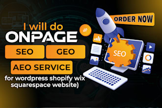 do onpage seo geo aeo  service for wordpress shopify wix squarespace website
