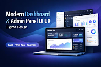 design modern dashboard, admin panel UI UX in figma