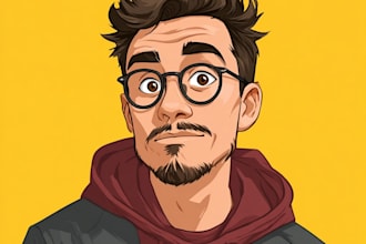 cartoon avatar, cartoon character, caricature, logo