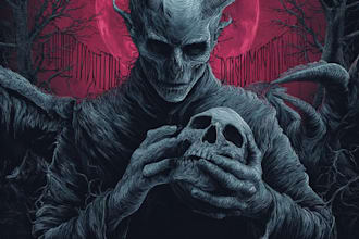 draw a detailed metal illustration, dark art, or horror artwork