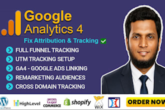 fix or setup google analytics 4, ga4, utm, form, ads conversion tracking, GTM