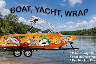 create a boat wrap, jet ski, or yacht design