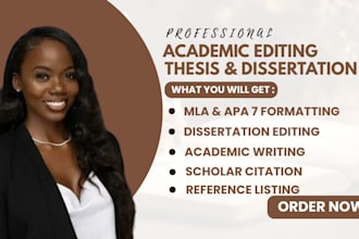 proofread, edit and cite your thesis or dissertation academic paper in apa 7 ed