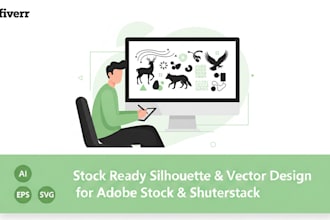 create stock ready silhouette and vector designs for adobe stock