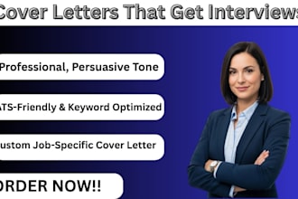 write a job specific cover letter tailored to your role that gets interviews