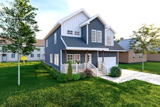 design modern luxury exterior home and facade renovation home interior rendering