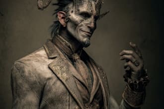 do realistic dark fantasy art and horror illustrations for you
