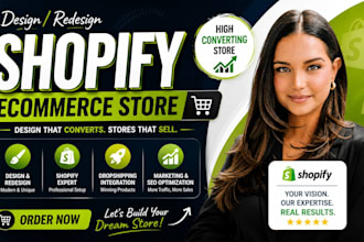 create premium shopify website design, optmize shopify store, setup dropshipping