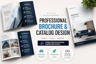 design a professional brochure, company profile, catalog, or annual report