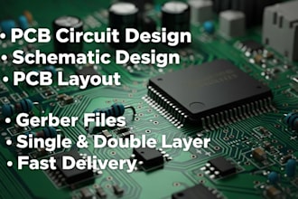 design pcb circuits and schematics, handle pcb assembly and create gerber files
