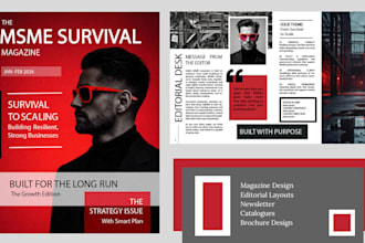 design eye catching magazine covers, editorial layouts, newsletters, brochures