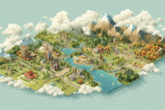 design vector or isometric map illustration