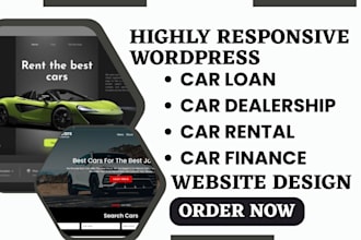 design car loan website car dealership car rental car finance wordpress website