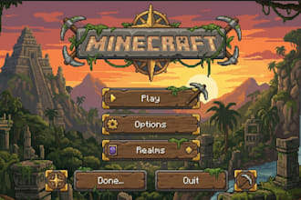 custom minecraft main menu and loading screen design
