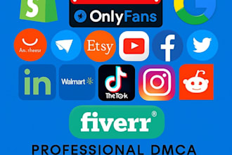 send dmca takedown notices  to  nstagram,facebook,tiktok,reddit etc under dmca