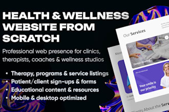 design healthcare platform medical website therapy clinics landing page in figma