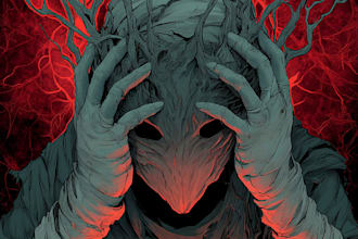 dark horror style illustration artwork cover