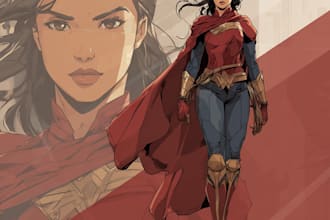 do superhero comic book style character and custom hero