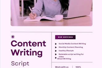be your pro creative content writer and script writer at budget friendly rates