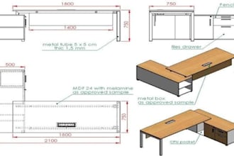 design 3d and 2d shop drawings for furniture woodworking