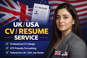 write an expert UK, USA CV, resume and linkedin