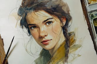 create a watercolor family portrait