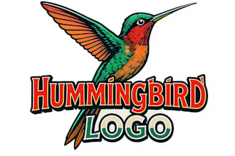 design a modern hummingbird logo for your brand