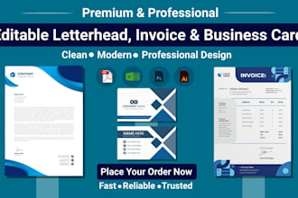 create professional editable letterhead invoice and business card templates