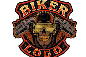 design a custom biker motorcycle logo vintage or modern