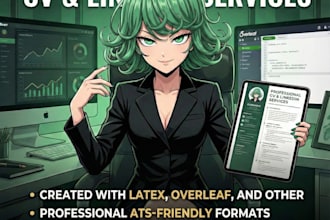 provide professional resume writing, word, pdf, latex overleaf and other