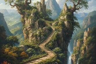 digitally paint fantasy landscape