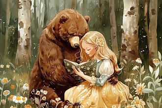 watercolor children book illustration