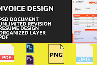 do custom invoices, resume maker, and letterhead