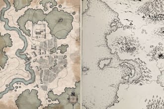 design fantasy map battle map bespoke map illustration