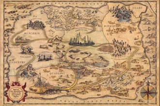 design fantasy map illustration, vector map, site map, dnd map illustration