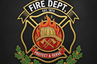 design a bold and heroic firefighter logo for your brand