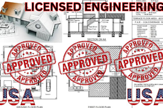 redraw and draw architectural and structural permit drawings with pe stamp
