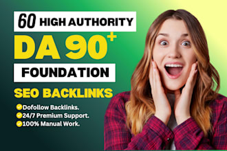 do 60 premium da 90 plus foundation diverse SEO backlinks