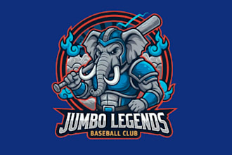 make mammoth elephant mascot sport team club badge