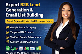 do expert b2b lead generation, google maps scraping,email list building