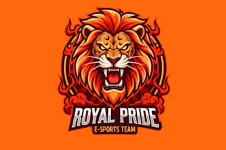 create awesome lion head mascot logo design template