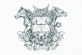 design heraldic family crest coat of arms logo