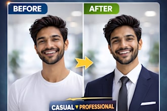 change clothes in your photo to look professional for CV and linkedin