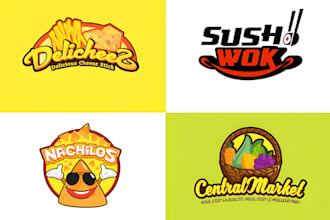 design minimalist coffee, burger, pizza, restaurant, bakery and fast food logo