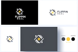 design unique home furnishing, construction, interior or investment logo