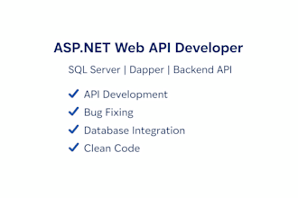 build or fix asp dotnet web API with sql server and dapper