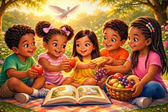 design africa america children book illustration, children book illustration